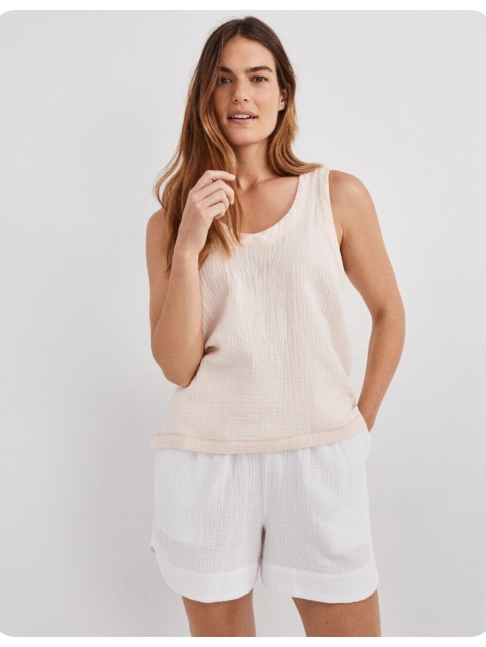 Haven Well Within Organic Cotton Sleeveless Gauze Tank Top sz S